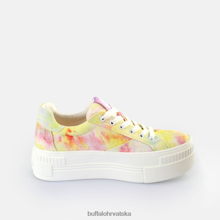 tie-dye koraljna/zelena Buffalo uparene tenisice niske veganske |tenisice TDD6T115